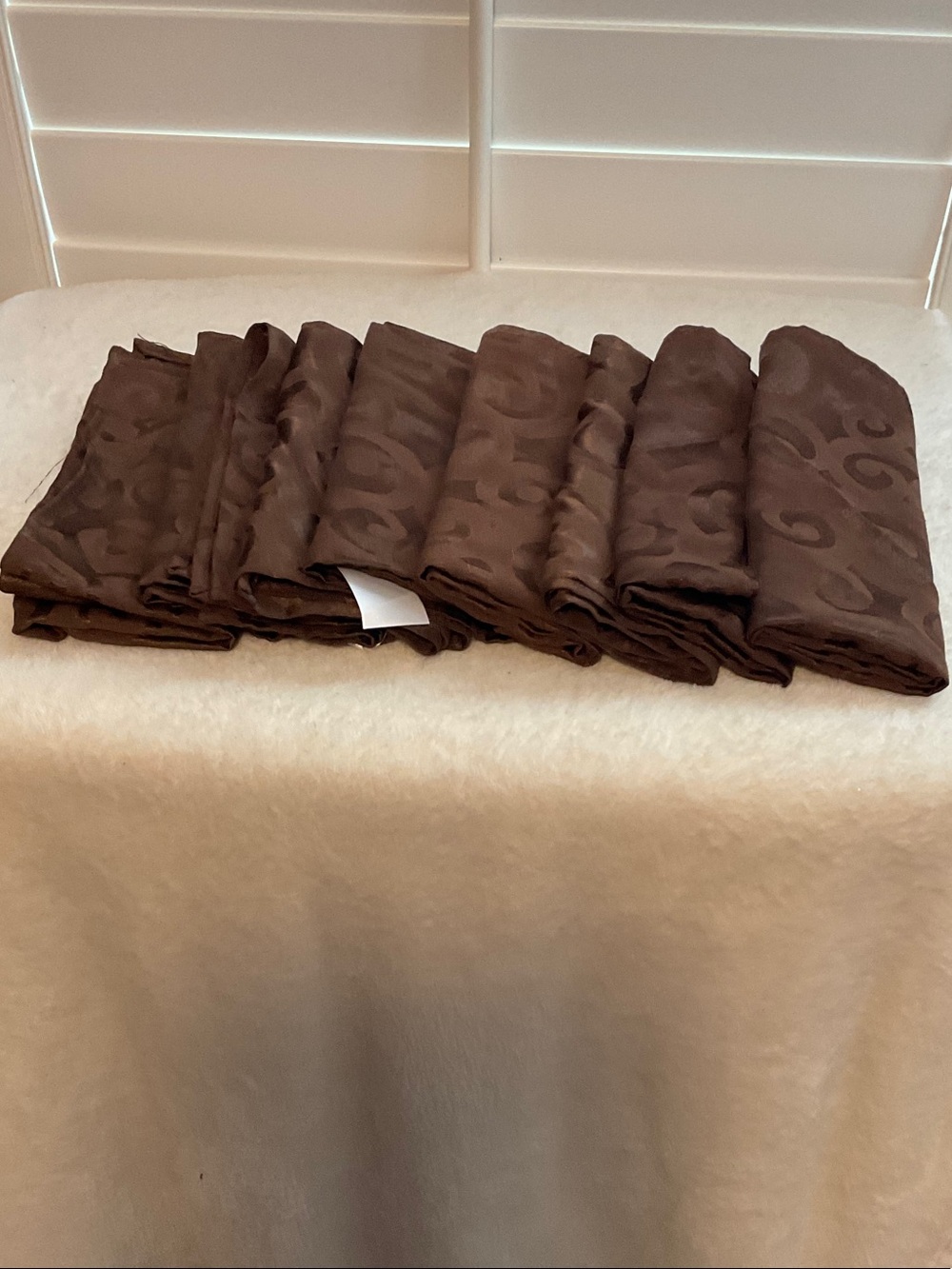 Brown Jacquard Dining Napkin Set - Elegant Table Linens